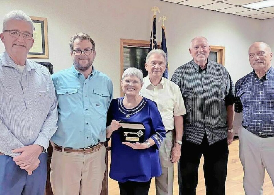 Loudonville Lions Club members receive the Key to the Village at the Loudonville Mohican Chamber of Commerce’s annual banquet on Sept. 27 at the American Legion Post 257. Loudonville Chamber holds awards banquet