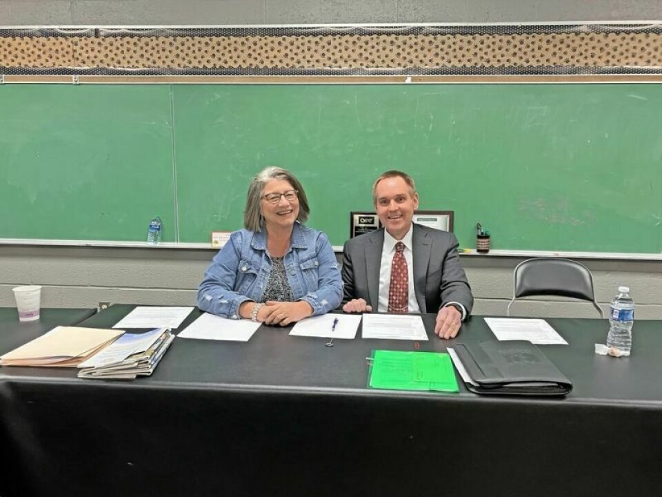 Strasburg Board of Education Vice President Diana Flickinger and President Kevin Harvey Organizational meeting held by BOE