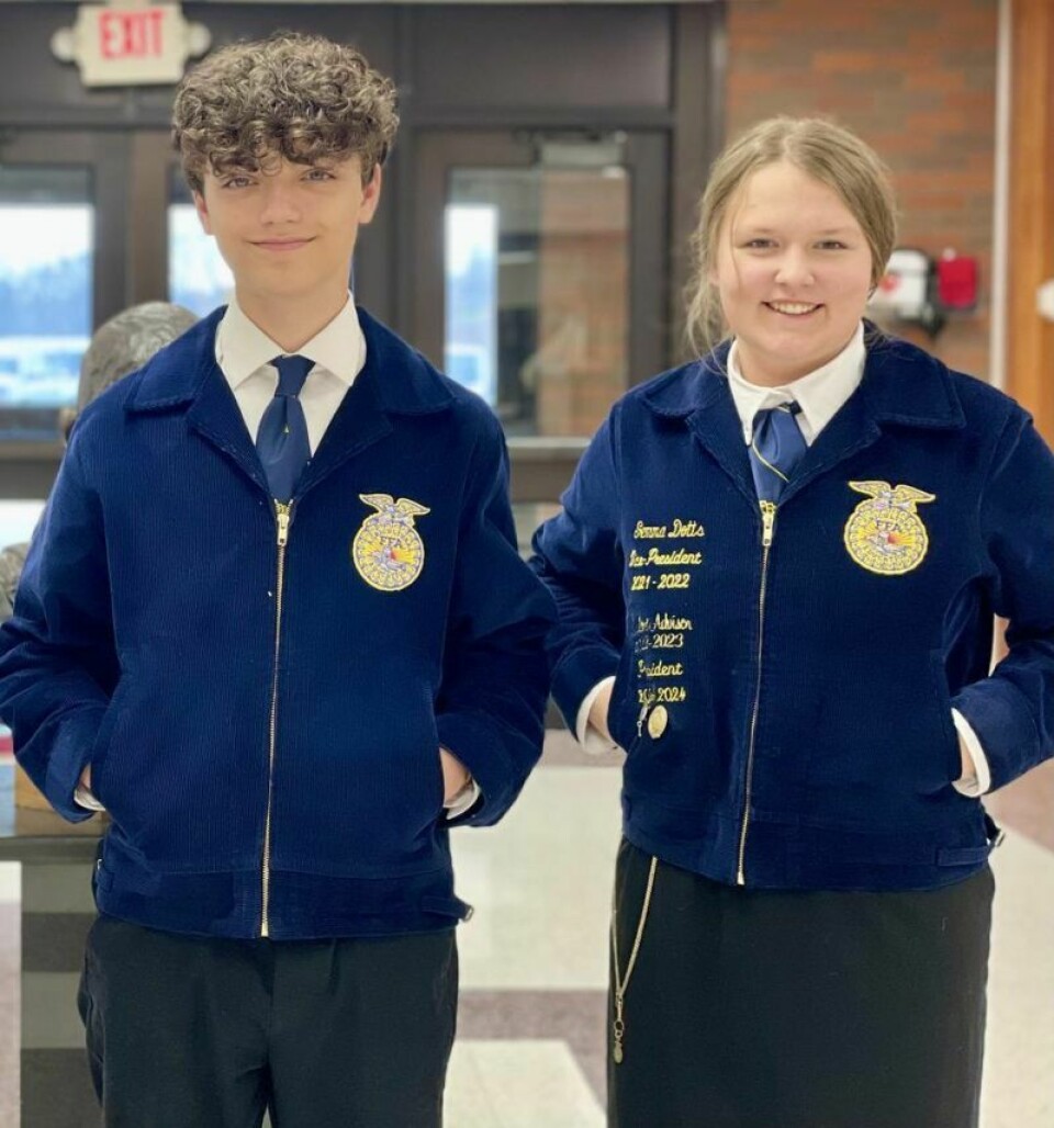 Braxtyn Myers and Gemma Dotts Claymont FFA members compete at state event