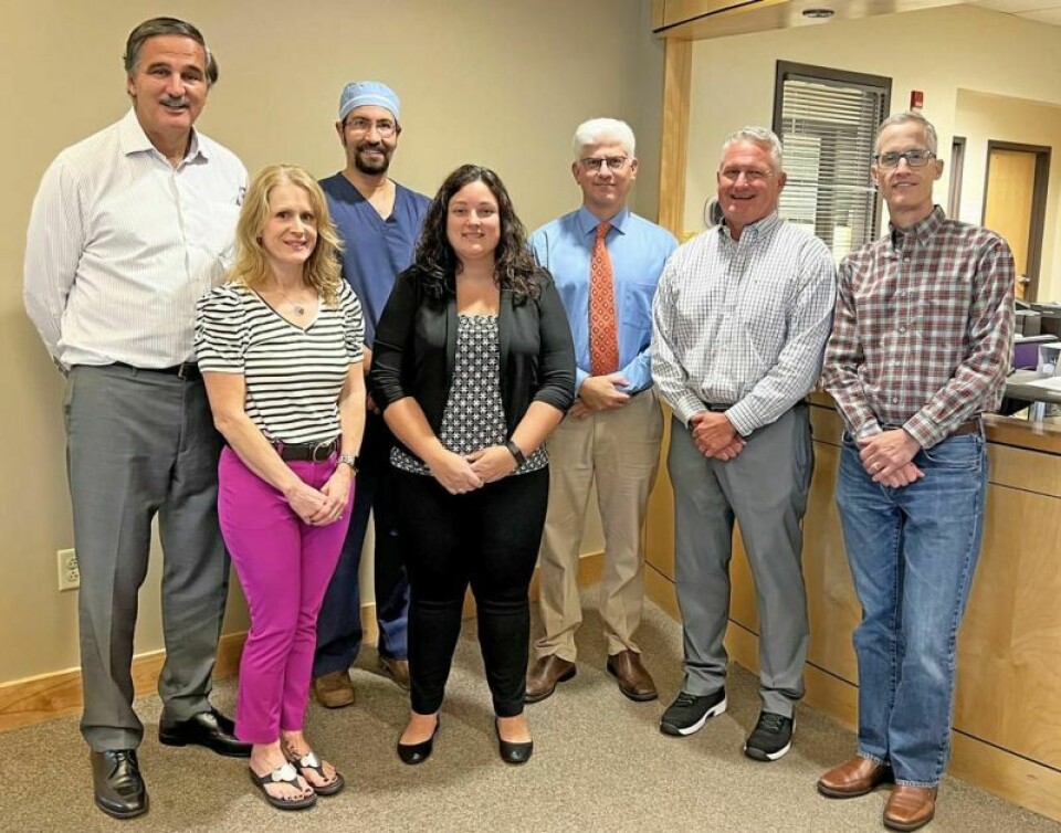 The Wooster Ambulatory Surgery Center is celebrating its 15th anniversary this month. Team members include office manager Tonya Chisler, front left, and administrator Amanda Massoni; back row, Drs. Vincent Jabour, Jeffrey Zackary, Kevin Mathur, Michael Knapic and Rodney Miller. Wooster Ambulatory Surgery Center celebrates 15 years