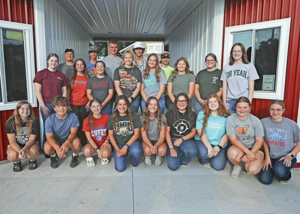 Members of the Tuscarawas County Junior Fair Board in front of the new Tuscarawas Avenue entrance of the Tuscarawas County Fairgrounds. New fair entrance seeks community sponsorship