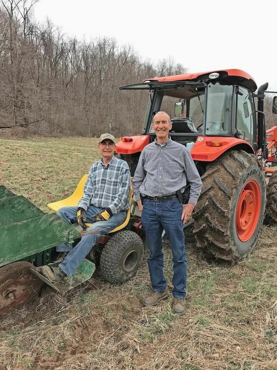 Rob Davis, left, owner of the Reclaimed Tree Farm, and his brother Cal. The Reclaimed Tree Farm was named the 2024 Tree Farm of the Year. Cal Davis also is a tree farmer. Tree Farm of the Year Tour at Reclaimed Tree Farm