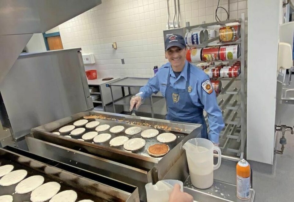 Eric Dubendorfer mans the griddle at last year's Wooster Township Fire and Rescue Association Pancake Day. This year's 38th annual event will be held March 2 at Triway High School. WTFRA 38th annual Pancake Day is March 2 at Triway