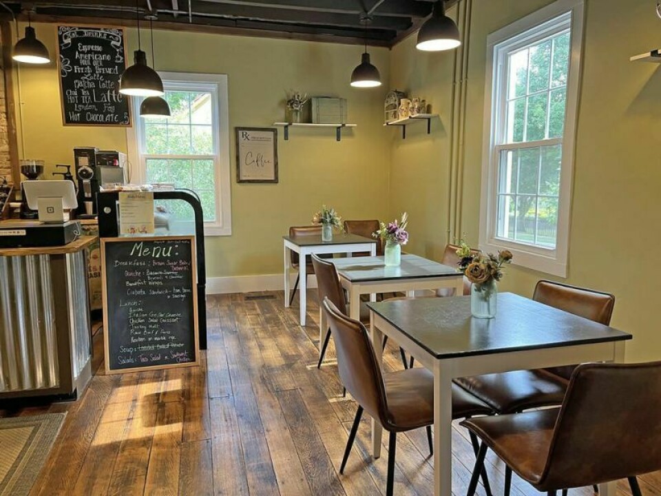 The interior of Soul Sisters Cafe features places to eat or work. Ceiling beams came from Eberly's century-old barn in Ashland County. Lifelong friends open Soul Sisters Cafe in Zoar