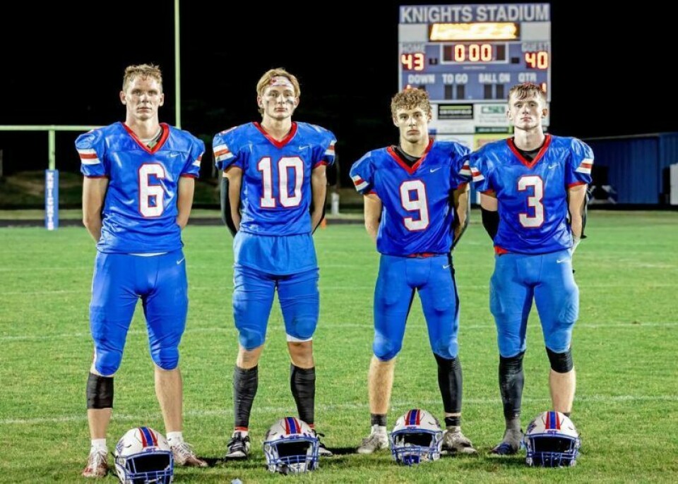 West Holmes wide receivers (from left) Nate Fair, Kyle Maltarich, Lynn Cline and Logan Zollars have combined to form the area’s deepest and most dangerous wide receiver room this season. West Holmes wideout quartet pushes each other to be great