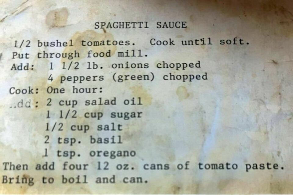 From that simple beginning 45 years ago, the cooks hang onto their yellowed and tattered copy of the recipe, making it the same way every year. Hard to argue with 45 years of spaghetti dinners