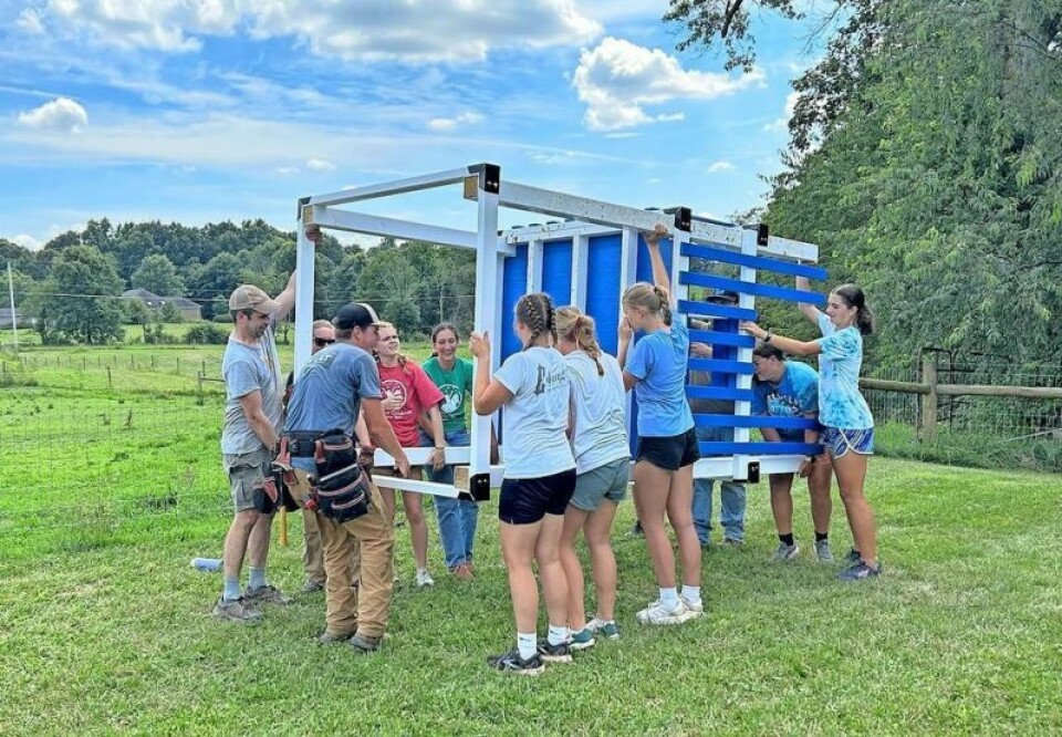 Salem Mennonite Church’s youth group recently pitched in at Orrville’s Stirrup Courage to help put together a playset and assist with morning classes, make horse trails and host a cornhole tournament to help cover the cost of the materials. Church youth group pitches in at Stirrup Courage
