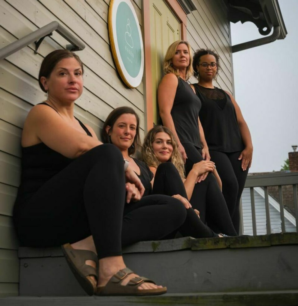 Haven Shala yoga studio in Bolivar offers classes from registered yoga instructors and a certified life coach. Pictured are Gia Noggle, left, owner Tara Risner, Lynzie Troyer, Karen Phillips and Ashley Palmer. Haven Shala offers wellness for mind, body and spirit