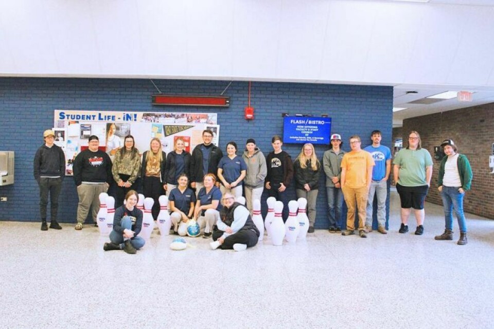 Some of the students participating in the Turkey Throwdown at Kent State Tuscarawas. The Turkey Throwdown ruffled feathers at KSU