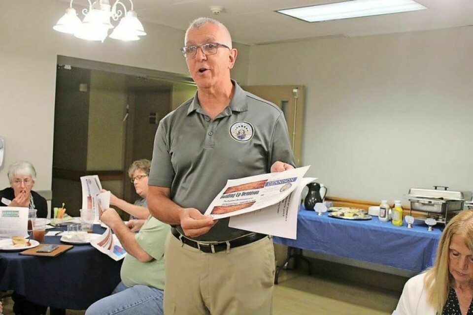 Dennison Mayor Greg DiDonato gives an update on progress in the village. Chamber of Commerce members discuss visions for future