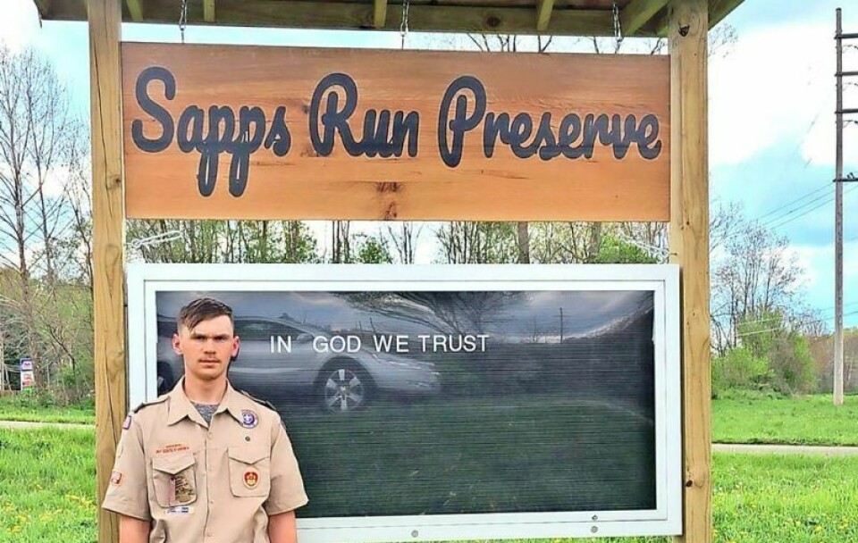 Daniel Baird's Eagle Scout project saw him create this sign for Sapps Run Preserve, former home of the Holmes County Fair. Baird’s Eagle Scout project puts his signature on Sapps Run