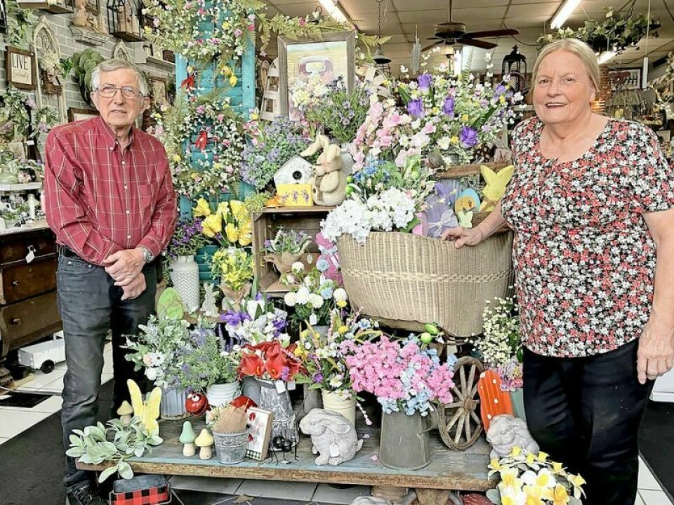 Jim Schumaker, left, and Connie Schumaker in the store Crafty couple brings treasures to Brewster