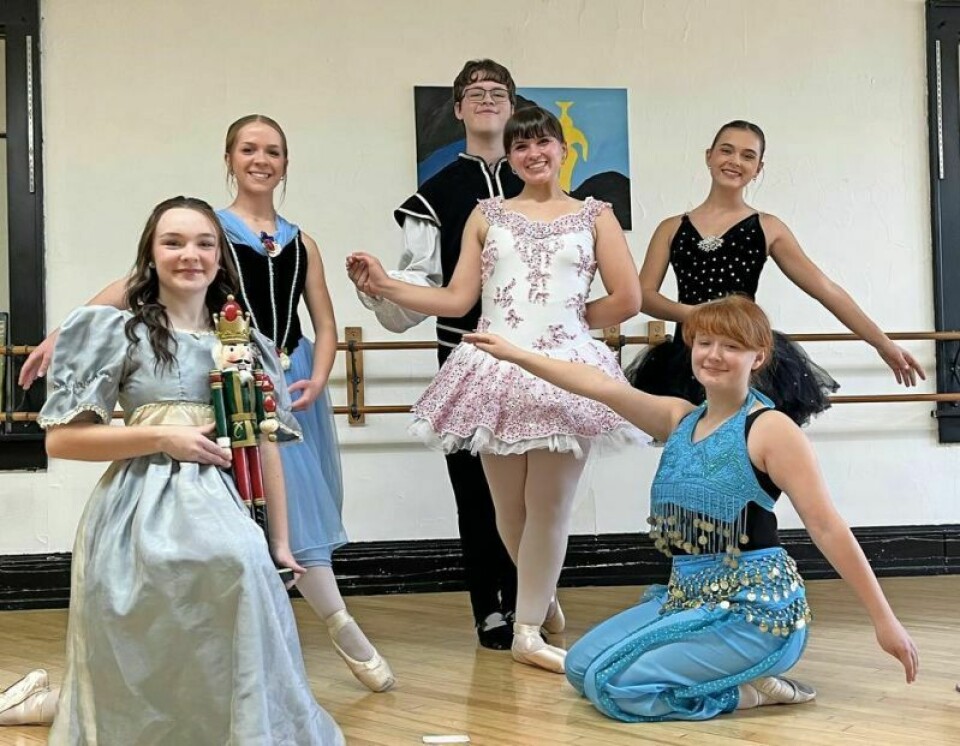 Dancing key roles in the Tuscarawas Dance Arts Center’s 2023 performance of “The Nutcracker Ballet” are Sydney Hilton, left, Allie Bonvechio, Jacob Flood, Zoe Devecka, Alexandria Sica and Kiley McIntosh. ‘Nutcracker’ performance returns to the KSU PAC