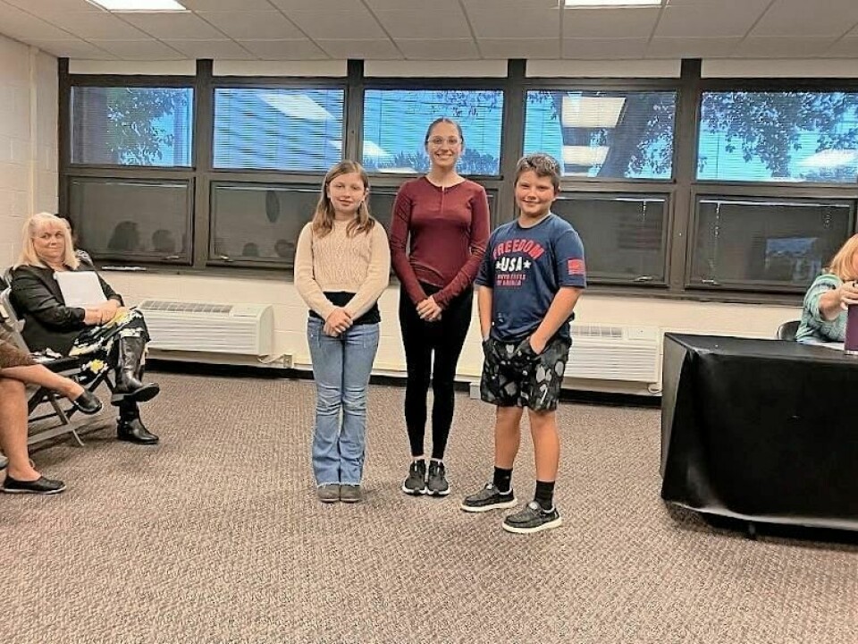Strasburg October Student of the Month recipients Rylee White, left, elementary; Ava Fierbaugh, high school; and Cole Watkins, middle school. School resource officer hired at Strasburg