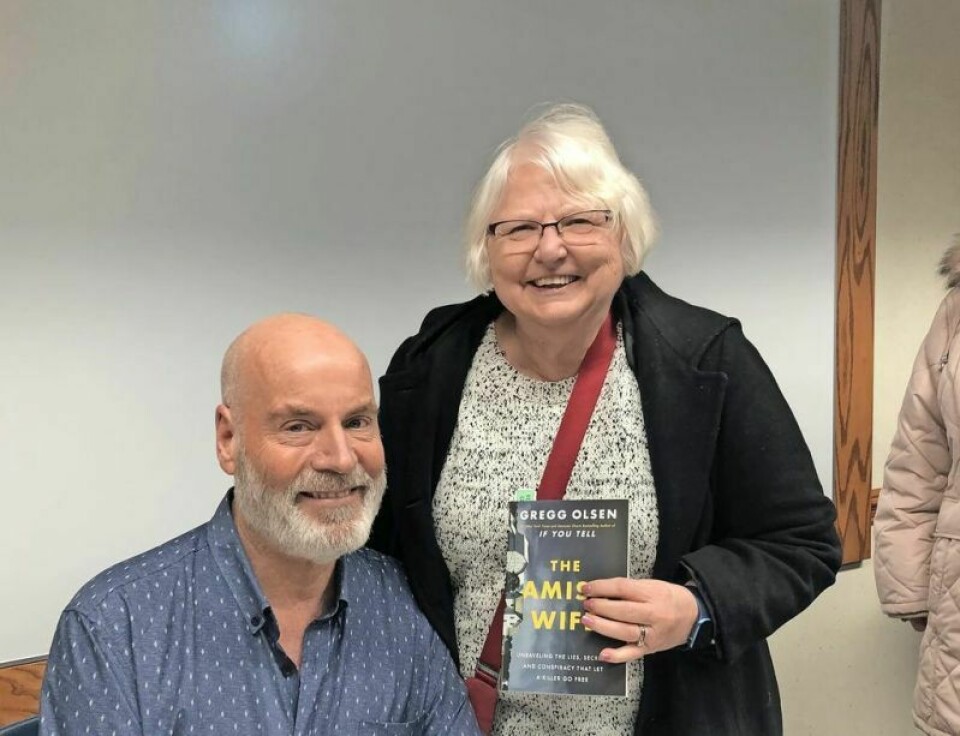 Noted author Gregg Olsen, shown here with Margaret Sander, participated in a recent book signing and talk at Orrville Public Library. Orrville Public Library holds author event, plans another