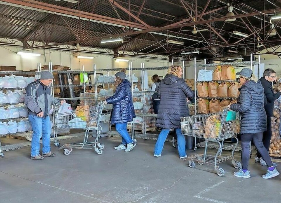 Volunteers pack shopping carts with food during the Wooster Hope Center's Christmas food giveaway. The food pantry served about 850 families before Christmas. Wooster Hope Center, Meijer join to fight hunger