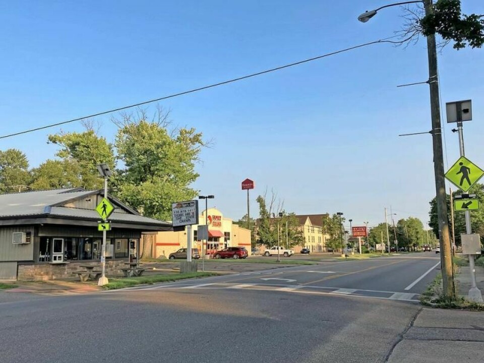 Levco has painted shark's teeth and pedestrian crossing at the crosswalk at South Wooster Avenue and Fourth Street to alert traffic to stop when the lights are blinking and someone is crossing. BCI fire department case closed