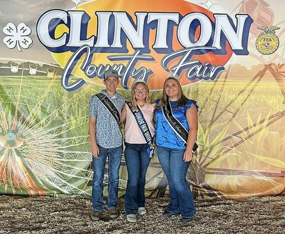 Holmes County Junior Fair King Garrett Fowler and Queen Alysa Pringle, right, join the Coshocton County Fair queen for a photo opportunity this year. The pair traveled to more than two dozen county fairs throughout their tenure. Fowler exemplifies everything grand about serving as fair king
