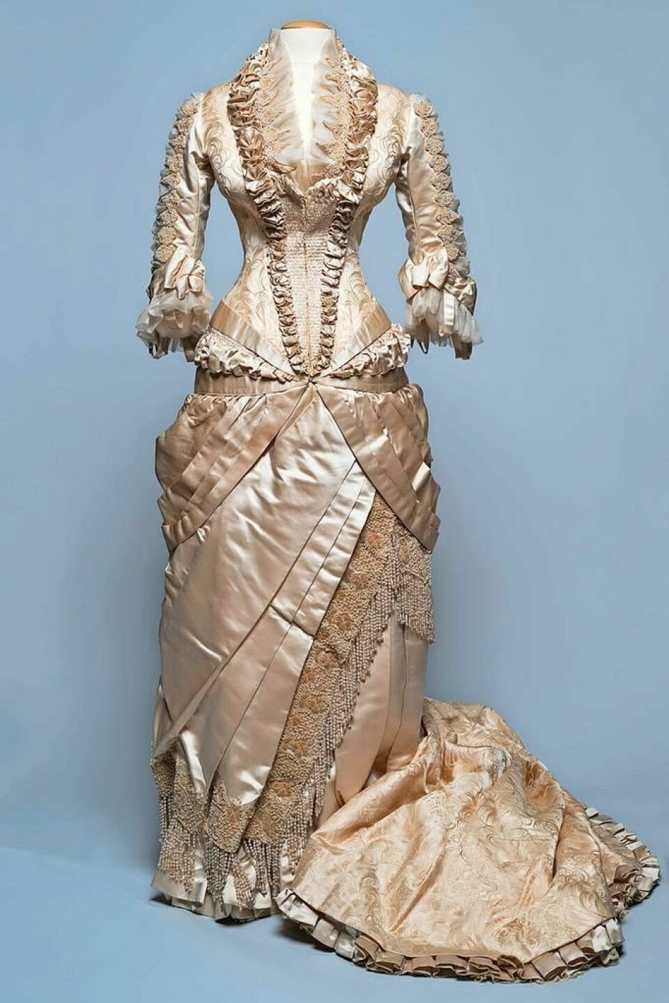 Alice Wade Everett wedding gown, designed by Charles Frederick Worth, 1879, Western Reserve Historical Society in Cleveland Massillon Museum to exhibit 'Gilding Northeast Ohio: Fashion and Fortune 1870-1900'