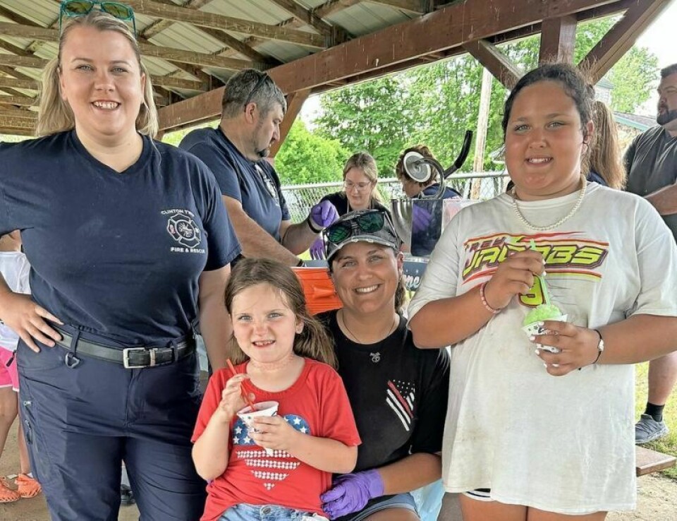 For the past four years, the Shreve Police Department and Clinton Township Fire Department have teamed up to make snow cones for Shreve Elementary School students during their end-of-year field day. First responders have a snow cone connection with students