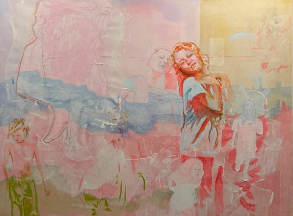 Best in Show Jessica Morton, bare feet, 64” x 48”, Mixed media Stark Artists Exhibition awards are announced at the MassMu