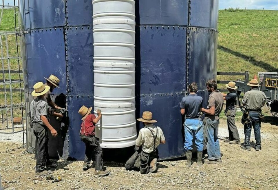 Plenty of local volunteers showed up to help secure the rivets that eventually held the additional 30 feet of silo in place. The entire process was fascinating to watch as the silo was pulled apart and reassembled. Unique silo addition takes place in Walnut Creek