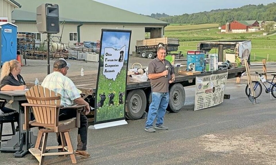 Edgar Raber, executive director at the Love Center Food Pantry, talks about the importance of Harvest for Hunger at last year’s event. Farm Bureau’s Harvest for Hunger is slated for Aug. 21