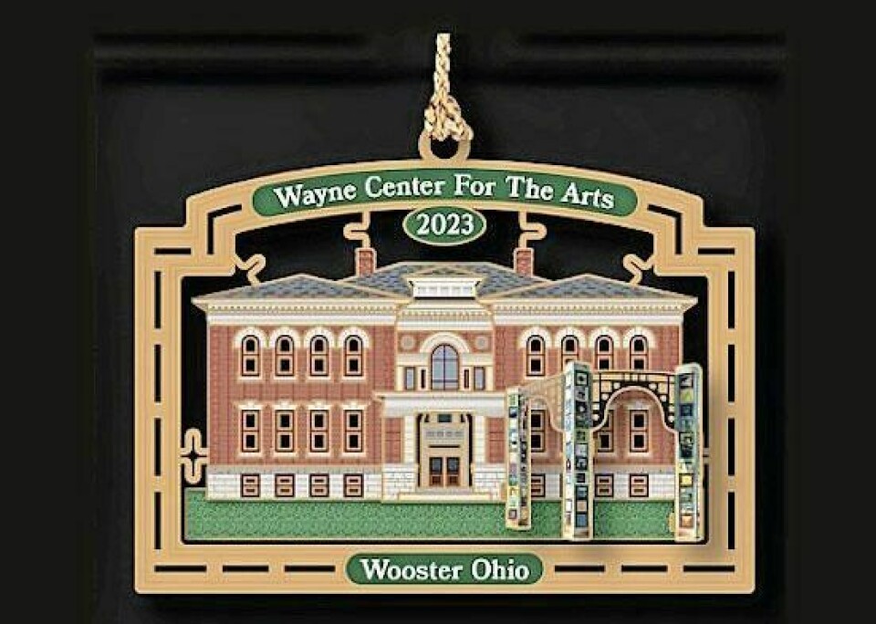 Main Street Wooster’s 2023 Christmas ornament, depicting the Wayne Center for the Arts, is now on sale at various locations in downtown Wooster. Main Street Wooster has 2023 ornament on sale