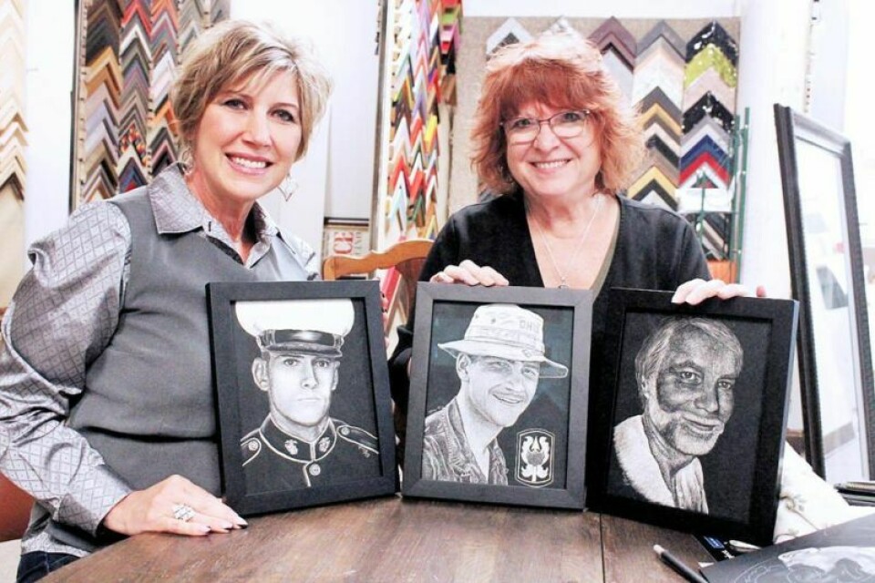 Vivian Mosley works on a scratchboard sketch on her new project to remember and honor veterans. The portraits are made on 8-by-10-inch scratchboards. REAL Veterans Reception set for Nov. 12