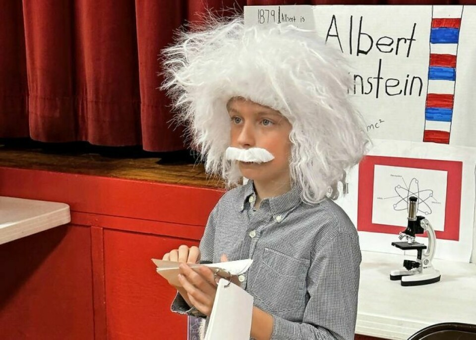 Albert Einstein never looked so youthful, thanks to third-grader Gill Miller. Walnut Creek third-graders create wax museum