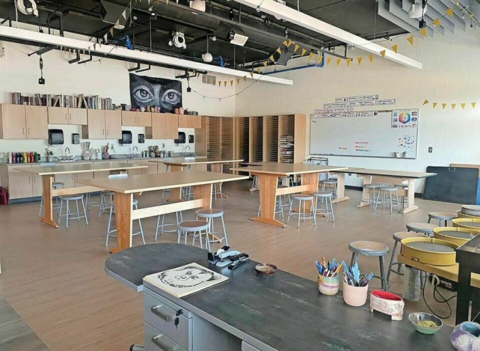The new art room of Waynedale High art teacher Ronda Shultzman, a graduate of Waynedale whose young sons will be at the other end of the building with the elementary-age students. New name, new school as Waynedale opens its doors