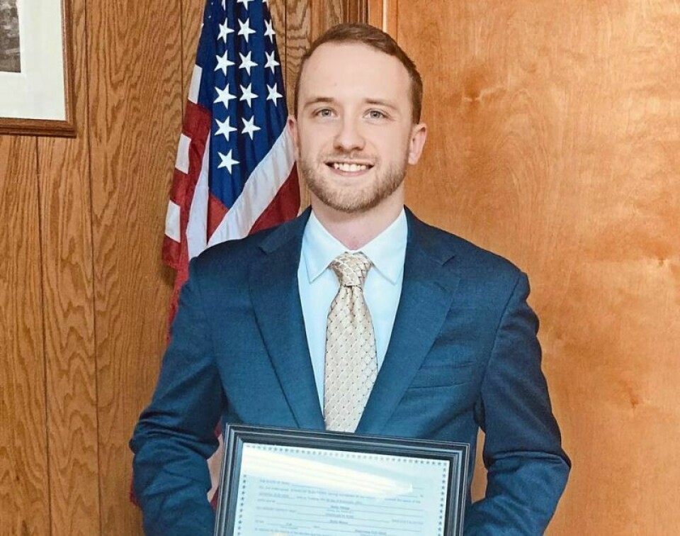 At just 24, Douglas Plyler became one of the youngest mayors in area history when he was elected to that position by the residents of Baltic last fall. New Baltic mayor Douglas Plyler takes office