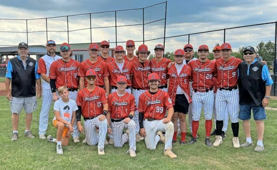 The 2024 Wayne County American Legion baseball team consists of bat boy Ben Still, front left, Owen Hoffman, Owen Walter, Tristan Franks; back row, manager Gil Stauffer, head coach Mike Still, Will Carmichael, Austin Peterson, Ashton Still, Logan Wyatt, Jacob Ward, David McIe, Gavin Casdorph, Garrett Schmidt, assistant coach Brett Ward, Austin Peterson, assistant coach Mark Schmidt, Shane Coblentz and WC Legion member Bernie Harter. Wayne County Legion baseball squad qualifies for state