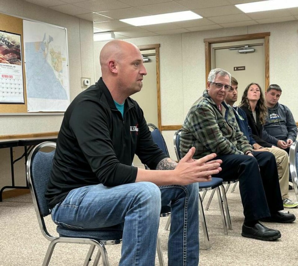 Mike Penso, left, approached the Lawrence Township Board of Trustees about holding a Meet the Candidates Night for township residents to learn about the five candidates running for trustee on the November ballot. Meet the Candidates Night discussed at meeting