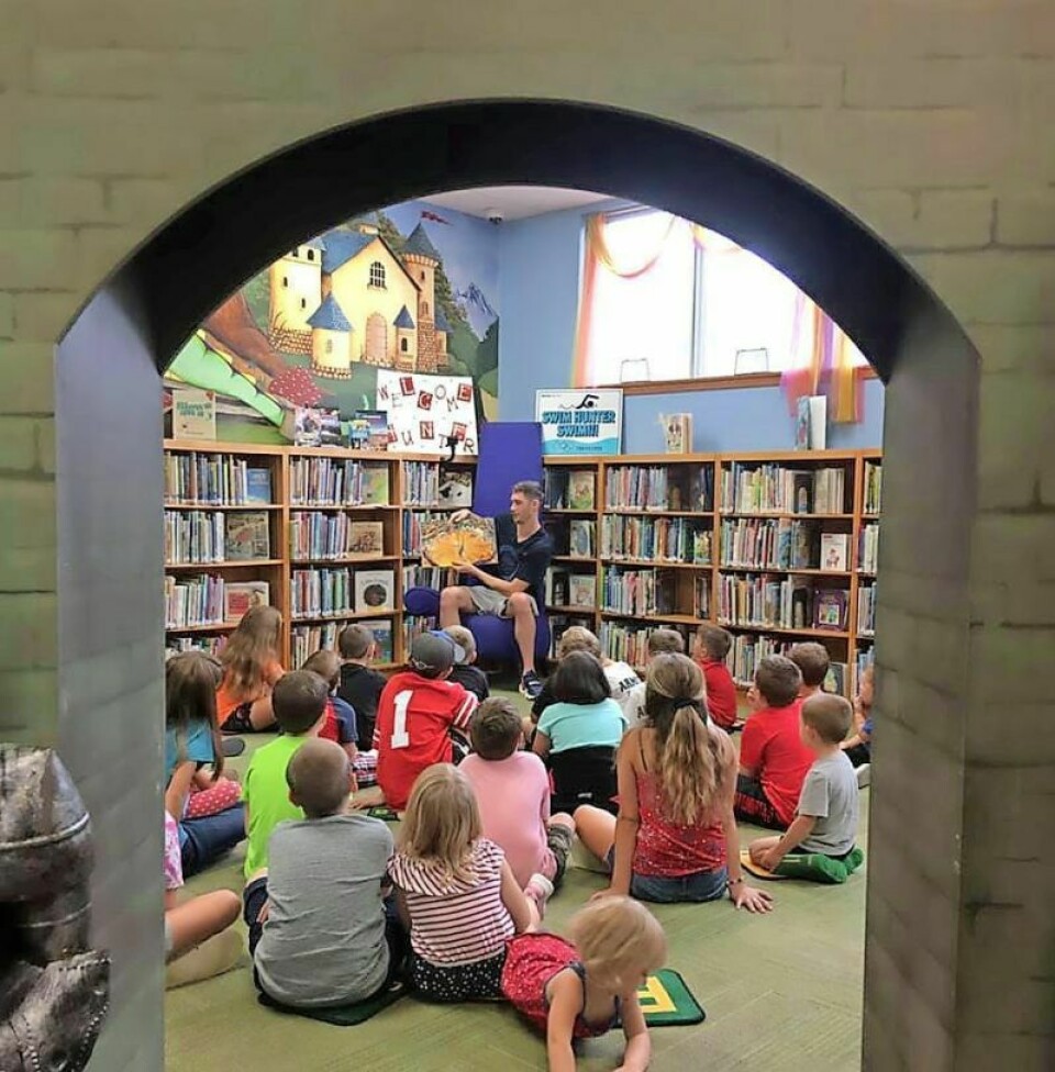 After the 2020 Summer Olympics, Armstrong visited the library to read a story and answer kids’ questions about his Olympics journey. Armstrong to visit families at the library