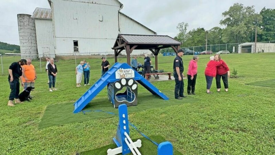 The new After Hours Bark Park is now officially open and available for the public to use after the Holmes County Dog Warden and Adoption Center has closed on weekdays and weekends. A leash-cutting ceremony took place Friday, May 17 to celebrate the occasion. Donor honored as After Hours Bark Park opens