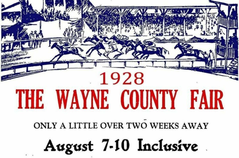 The earliest Wayne County Fair of all time was the 1928 rendition, a four-day fair that began Aug. 7, but the extreme heat kept people away, and gate receipts were down $4,000 from the previous year. It took a while for Wayne fair to settle on dates, length