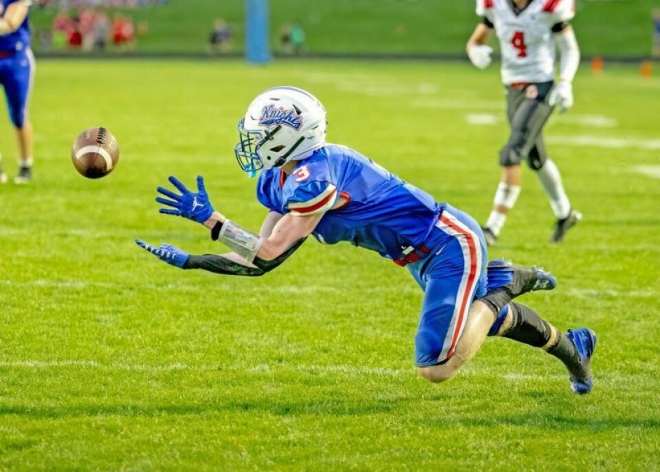 West Holmes’ Logan Zollars caught 11 passes for a school-record 269 yards and a touchdown in a 40-35 loss to Licking Valley on Sept. 1. West Holmes football’s regular-season winning streak ends