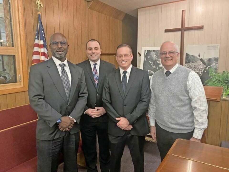 Rev. Rasheed As-Samad, Dover Mayor Shane Gunnoe, New Philadelphia Law Director Marvin Fete and Rev. Jim Borton. Keynote speaker reflects on King's legacy