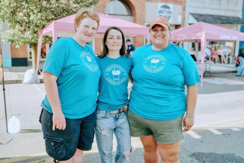 Laura Gray, Jessika Zontini and Whitney Manson, organizers of the new market. New outdoor market comes to Uhrichsville