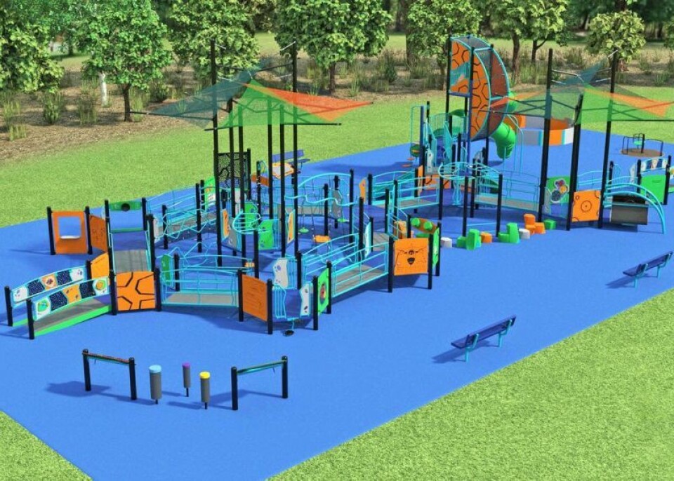 This is a rendering of one of the possible choices for a new playground at Dalton Elementary School. Play For All Dalton playground project seeks support