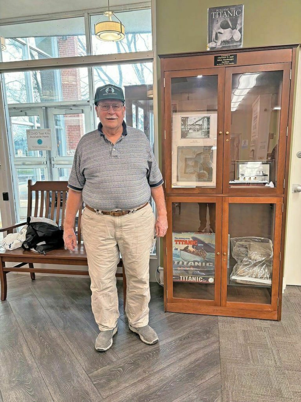 Brian Morgan is a local Titanic enthusiast. Titanic memorabilia on display in Dover