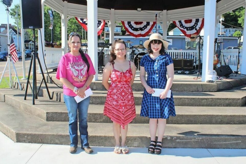 The winners of the Dennison talent show were third-place winner Sabrina McGaha, left, second-place winner Renita Ecenbarger and first-place winner Belle Fockler. Dennison talent show was one of the best ever
