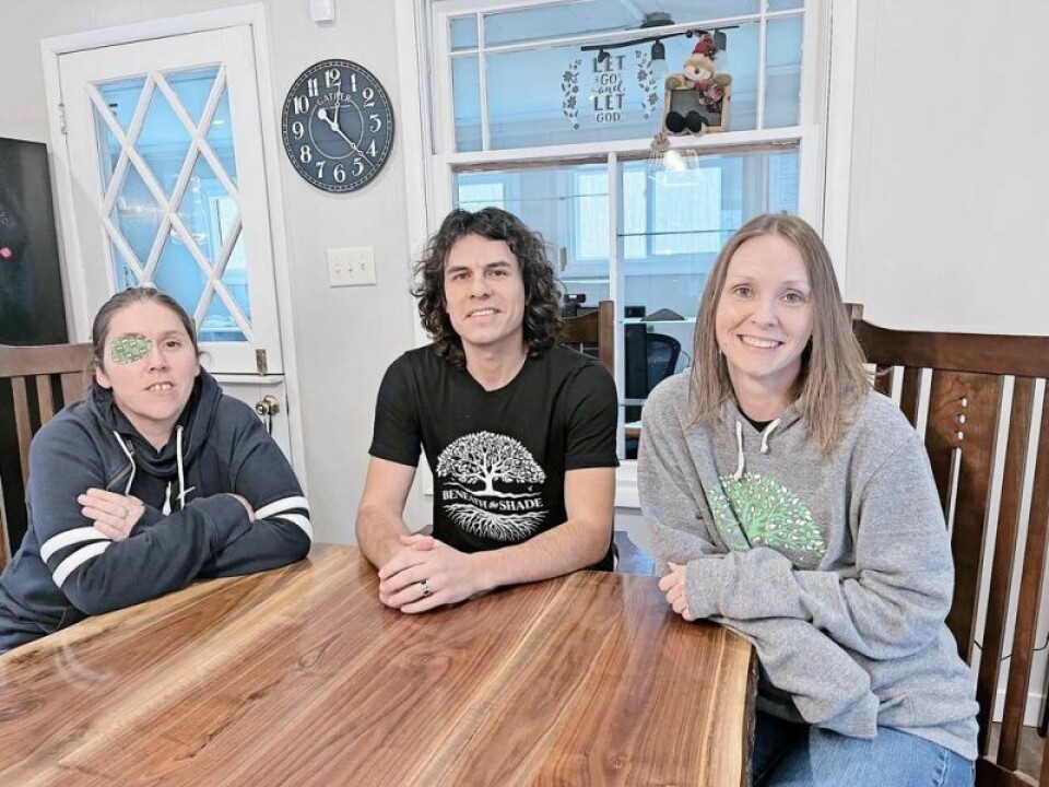 Mindy Jones, left, in-house manager; Nick Javas, board member; and Melissa Metz, program manager, say Beneath the Shade offers women the space and time to find their own paths to sobriety. Women’s recovery home invites public to dinner