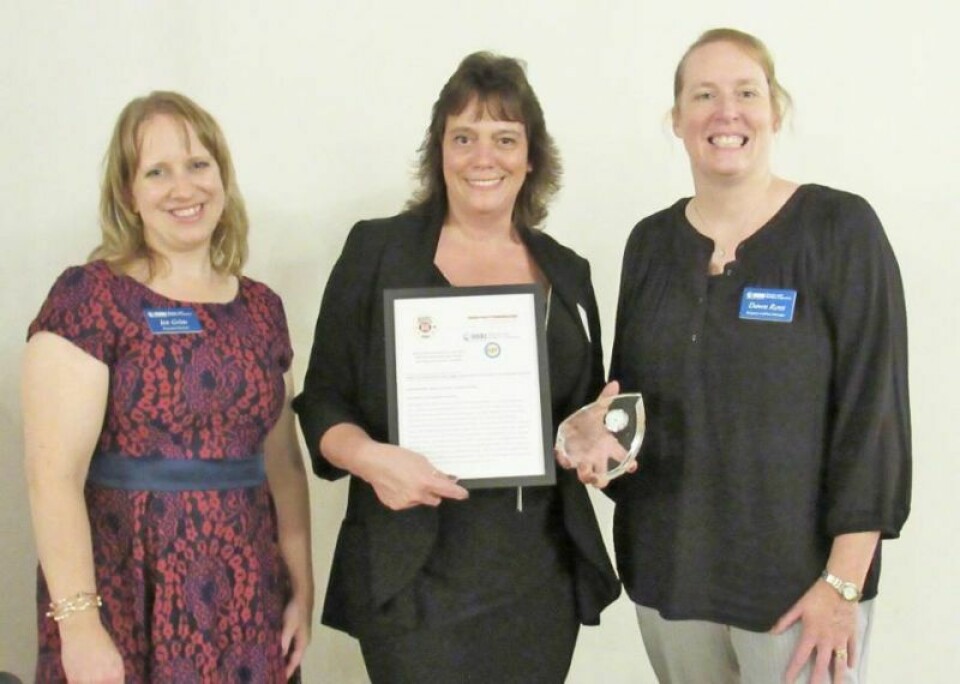 Betty Riggs, middle, was named 2023 CIT Professional of the Year at the recent awards dinner for NAMI of Wayne and Holmes Counties. Flanking Riggs are Jen Grim, left, NAMI Executive Director, and Dawn Ross, NAMI CIT Coordinator. Riggs earns 2023 CIT Professional of the Year award