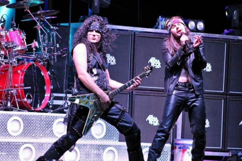Members of the That Arena Rock Show performed top hits of the 1980s at the grandstand on Wednesday night. Music at the fair includes popular Band-O-Rama