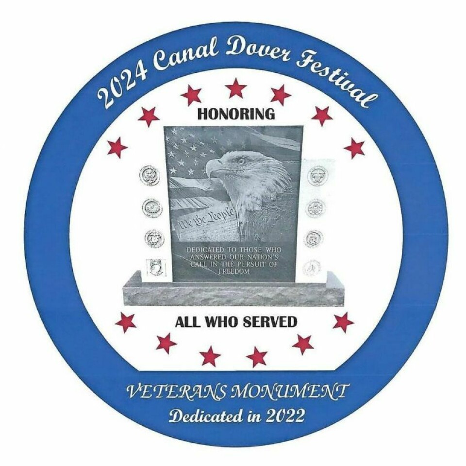 The 2024 Canal Dover Festival plate features Dover’s veterans memorial to honor area veterans. Festival plate honors area veterans