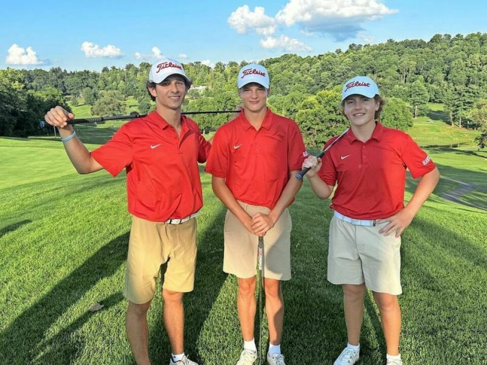 If recent history dictates anything, it will be Hiland golfers Camden Bille, left, Andrew Beun and Jack Mast will battle for the right to hold the team’s No. 1 position all season. Hiland’s golf lineup not as easy as 1-2-3