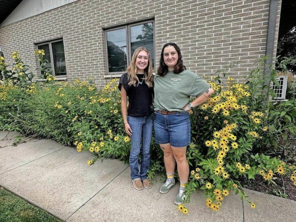 Becca Schuch, left, and Sylvia Lorson have been a dynamic addition to the Holmes Soil & Water Conservation District effort this summer. The two interns have helped generate some programs while learning. Schuch, Lorson gaining experience through SWCD summer internship