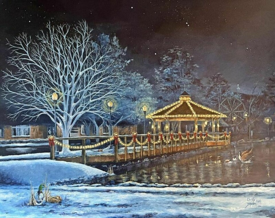 Christmas cards and signed prints featuring the Tuscora Park Boardwalk by artist Christy Bloom are now available. Park boardwalk featured on annual cards